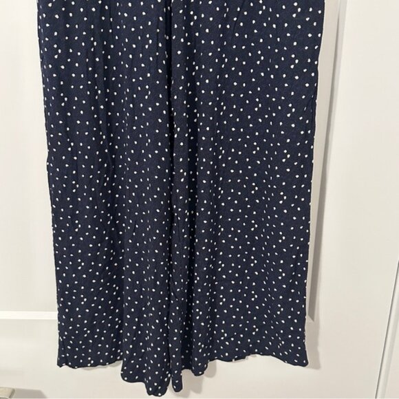 Aritzia Wilfred Palazzo Blue White Patterned Wide Leg Pants Size Medium Womens - Picture 2 of 12